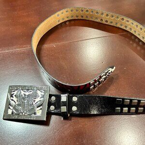 Christian Audigier Vintage Handmade Genuine Leather Belt (Stud Effect)